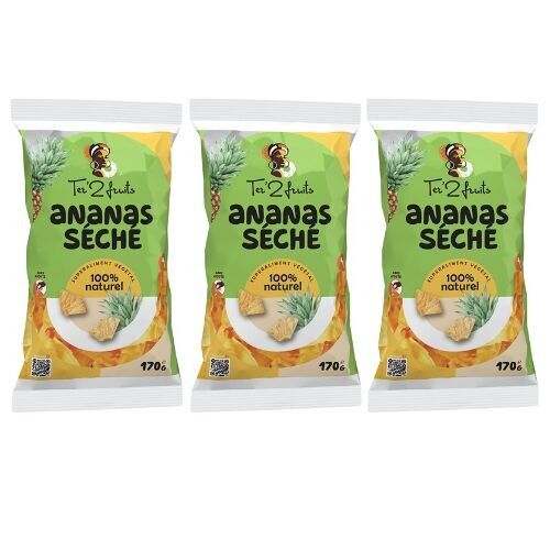 Pack of 3 soft dried pineapple, 3 x 130g