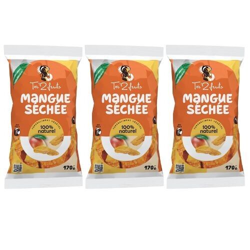 Pack of 3 100% Natural Dried Mango, 3 x 130g