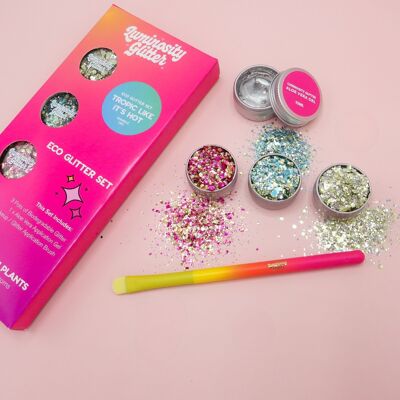 Set di glitter ecologici - Glitter biodegradabili (Tropic Like It's Hot)