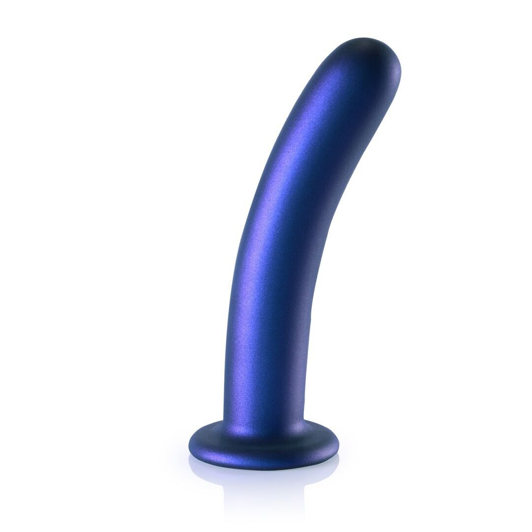 Ahi! di Shots - Dildo morbido in silicone per punto G - 7'' / 17 cm - Blu Medio