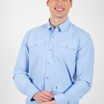 Camisa Guayabera Celeste