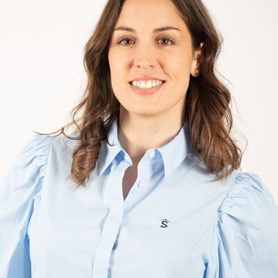 Blusa a sbuffo azzurra