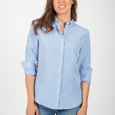 Camisa cuadro celeste