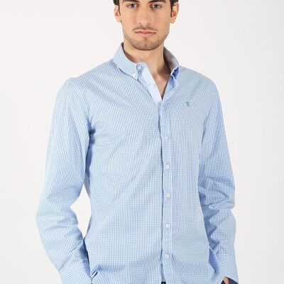Camicia a quadri Vichi celeste