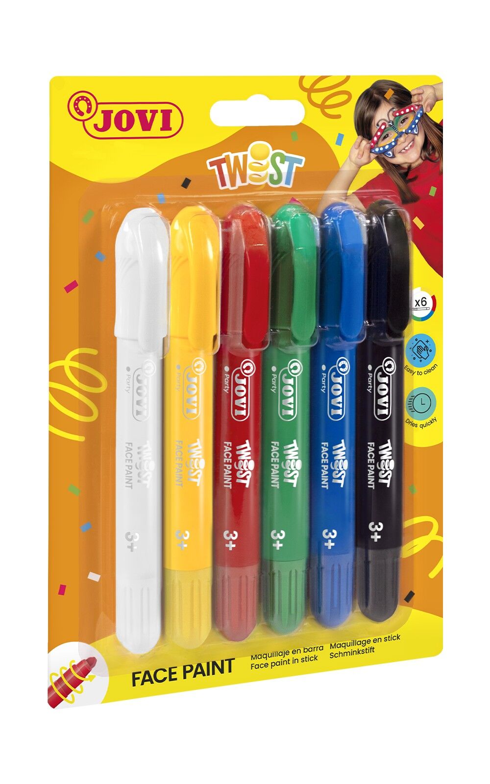 Jovi - TWIST Face Paint Blister Pack da 6 colori oversize