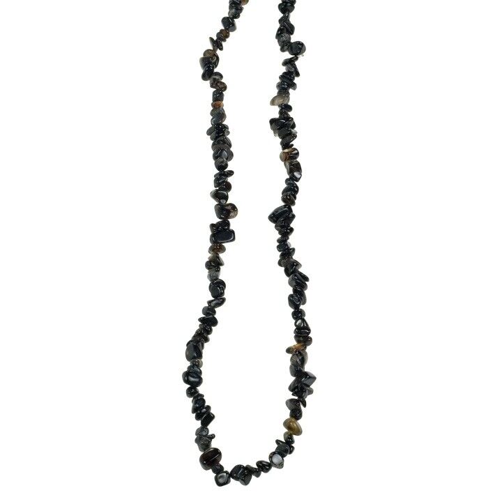 Splitterkette Schwarzer Achat
