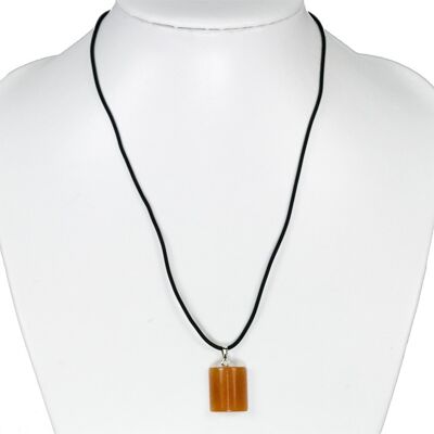 Collier en caoutchouc avec pendentif en pierre naturelle Demi, aventurine rouge