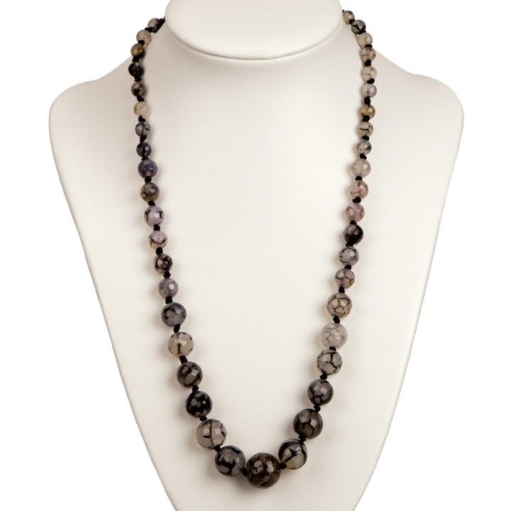 Collana sfaccettata in agata netta, 6-14 mm