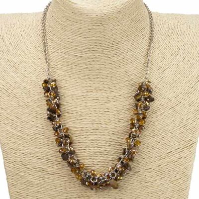 Collana con pietre naturali, occhio di tigre