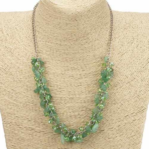 Collana con pietre naturali, avventurina verde