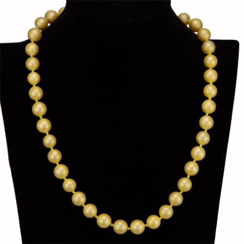 Precio especial: Collar de nácar amarillo mate AB 10mm