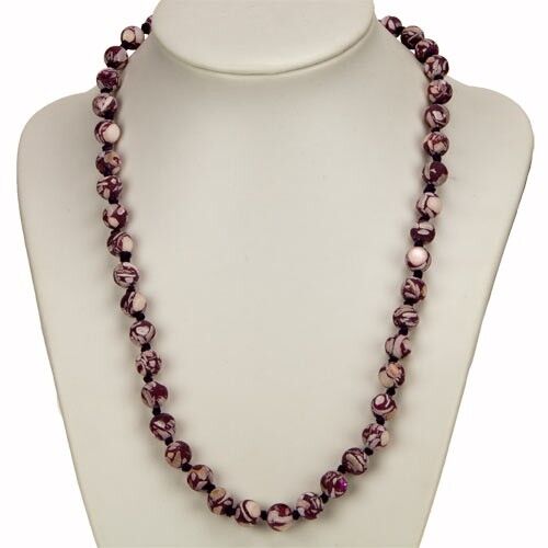 Necklace mother of pearl, purple, matte, AB, 8mm