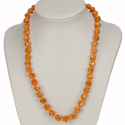 Collier Nacre, Orange, mat, AB, 8mm