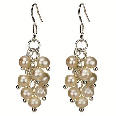 Orecchini perle coltivate, crema
