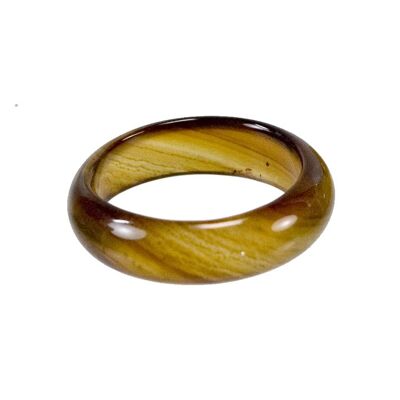 Bague pierre naturelle agate, miel