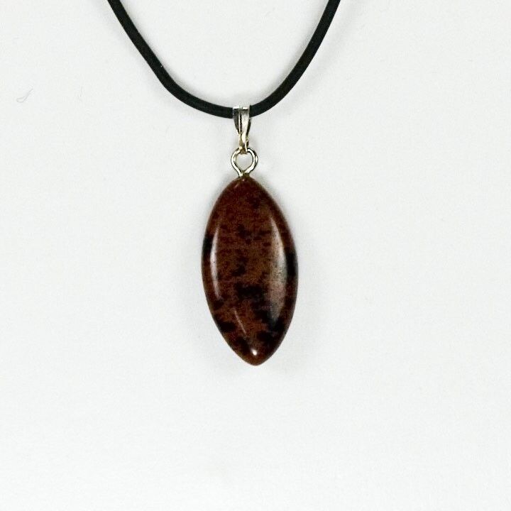 Ciondolo occhio di cavallo, ossidiana mogano