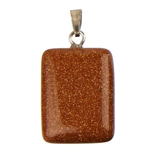 Anhänger Rechteck, 20x15mm, Goldfluss