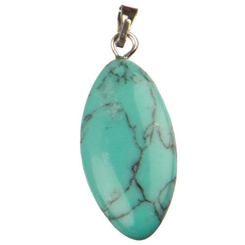 Ciondolo occhio di cavallo, 24x12mm, sintetico. Turchese