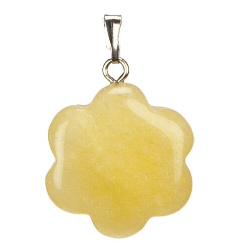 Pendentif Fleur, 20 mm, Jade Jaune