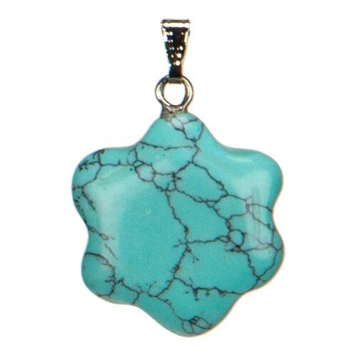 Ciondolo a forma di fiore, 20 mm, sintetico. Turchese