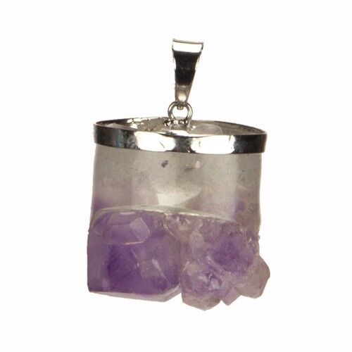 Pendente ametista, zincato, ovale 30x25mm