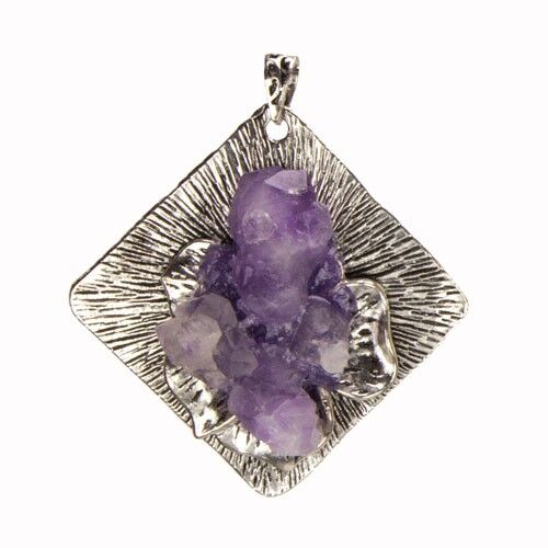 Pendente Ametista quadrata, 48x48x20mm
