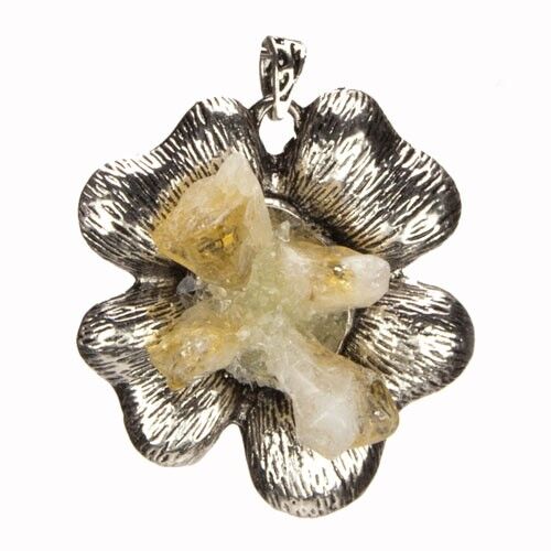 Ciondolo Fiore Citrino, 58x54x20mm