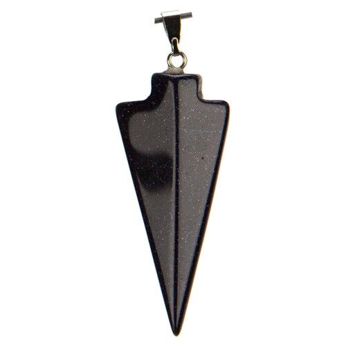 Arrowhead Pendant, 42x16mm, Blue Goldstone