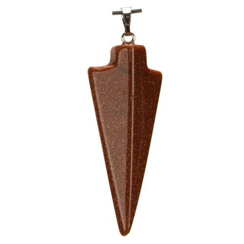 Arrowhead Pendant, 42x16mm, Goldstone