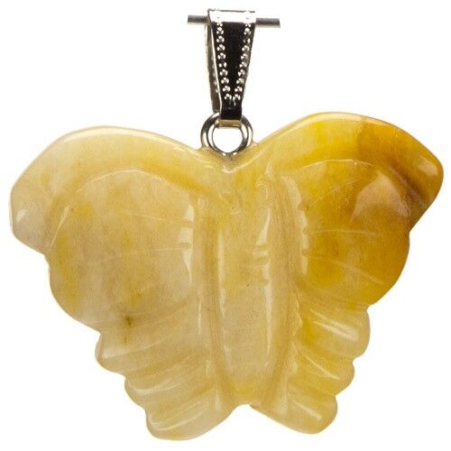 Pendentif Papillon, 39x31mm, Jade Jaune