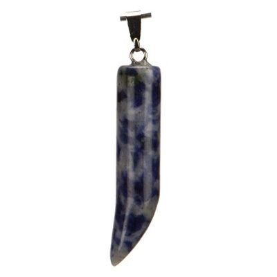 Ciondolo corno, 44x9mm, sodalite bianca