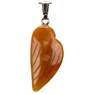 Pendentif Aile, 45x19mm, Agate Rouge