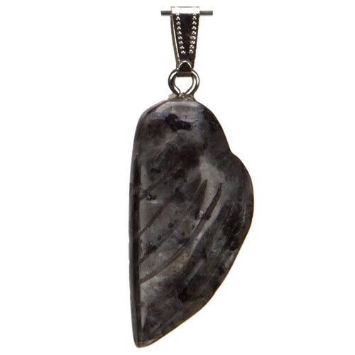 Ciondolo Ali, 45x19mm, Labradorite Nera