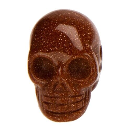 Pendant skull, 26x20mm, goldstone