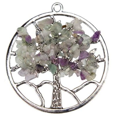 Pendentif Arbre de Vie, Fluorite, 56mm