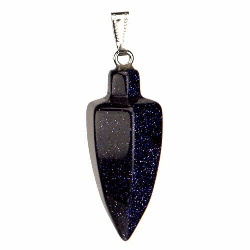 Pendolo pendente 44x20mm, pietra blu oro