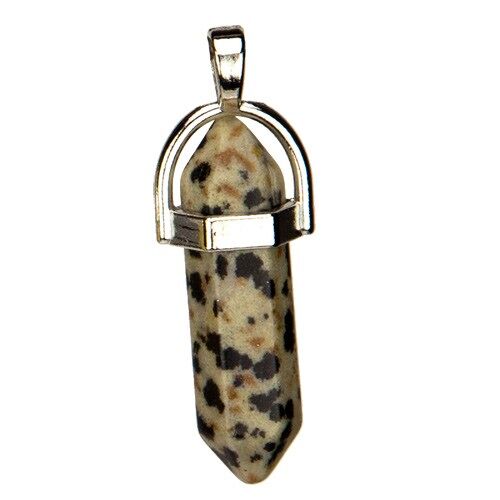 Anhänger Pendel, 40x8mm, Dalmatiner Jaspis