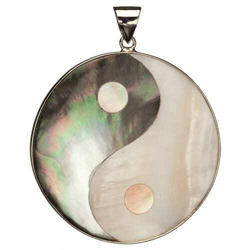 Ciondolo in madreperla, Yin e Yang, 50 mm