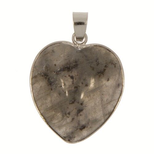 Ciondolo a forma di cuore, nero Labradorite, 25mm