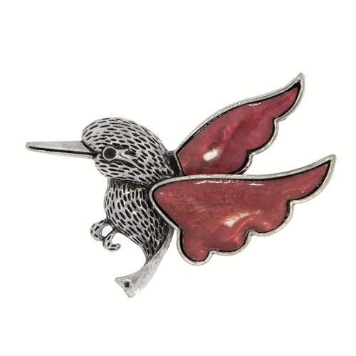 Ciondolo/Spilla Uccello, Madreperla Rossa
