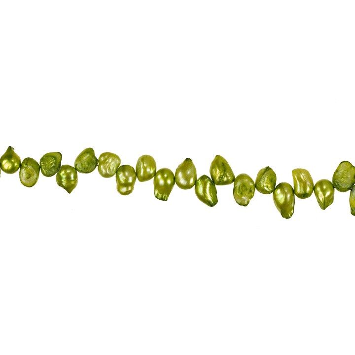 Strang Zuchtperlen Fantasy, grün, 10-11mm