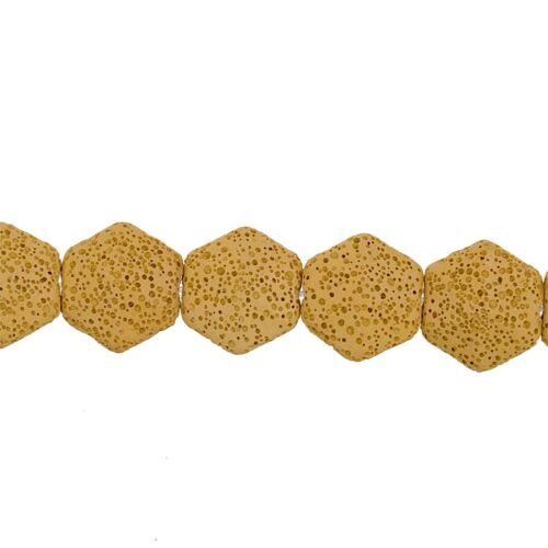 Strang gefärbte Lava, Goldgelb, Sechseck 21x23mm