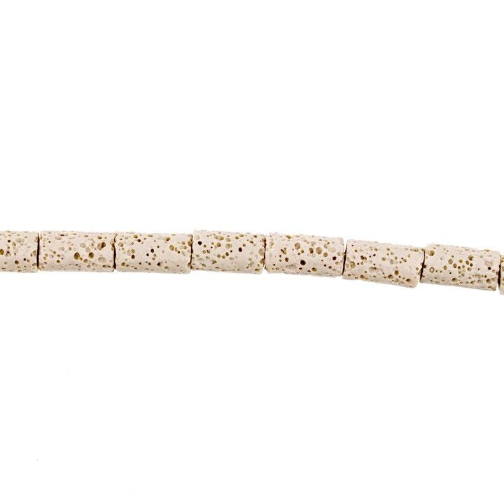 Strand colored lava, cream, tube 14x8mm