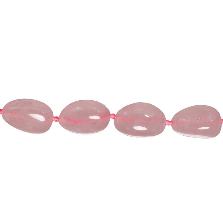 filo di quarzo rosa, uova, 25x18m - 40x26mm