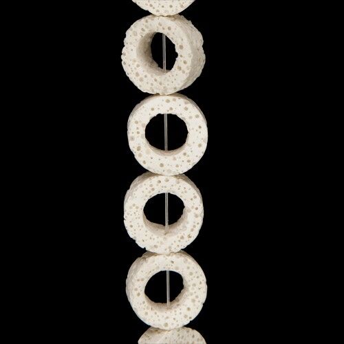 Filo lava colorata, bianco, anelli 20x8mm