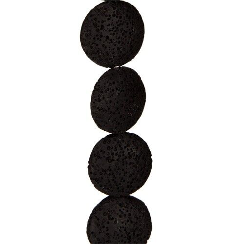 Strand dyed lava, black, circle 28mm