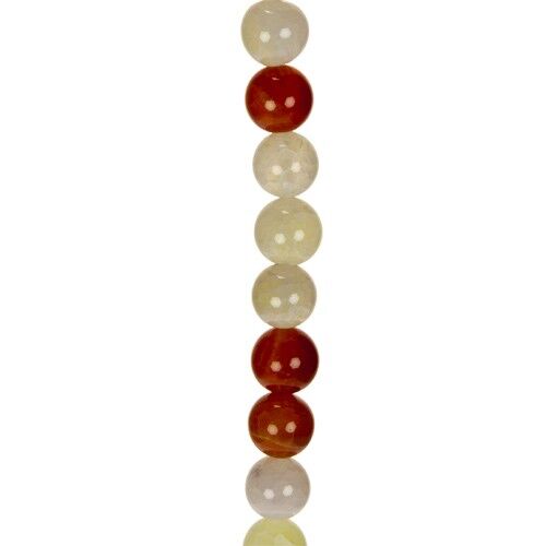 Strand Agate schiantato, rosso-bianco, 12mm