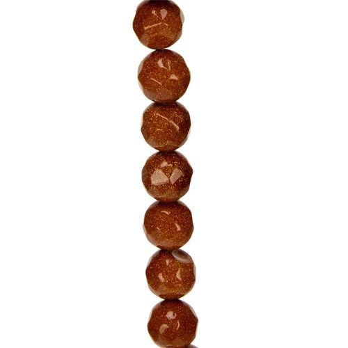 filo di pietra sfaccettata oro, 6mm