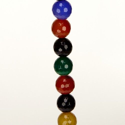 Filo di agata sfaccettata, colorata, 12mm