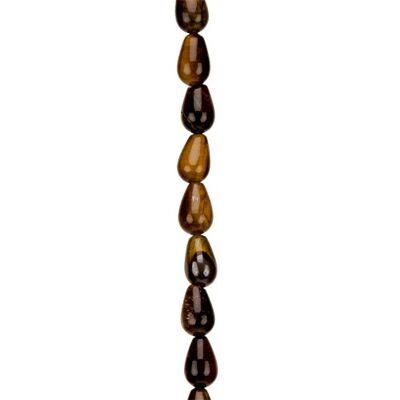 filo occhio di tigre, goccia 12x8mm